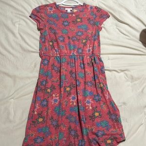 LulaRoe, size 12 kids, red with flowers
